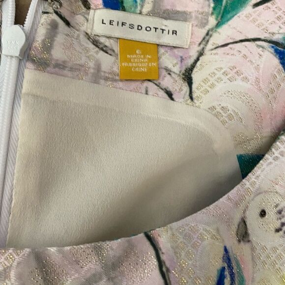 Leifsdottir Anthropologie 6 Bird Print Peplum Blouse - Picture 3 of 12